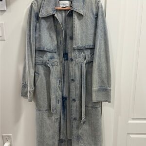 Coach Gray Trench Coat with Classic Design